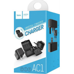 HOCO travel charger universal convertel (EU/US/UK/AU) AC1 black