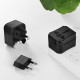 HOCO travel charger universal convertel (EU/US/UK/AU) AC1 black
