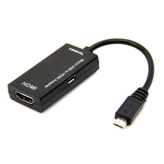 Μετατροπέας Micro USB σε HDMI MHL 15cm, DeTech, Μαύρο - 18158