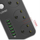Πολύπριζο, LDNIO SC3631, 3 υποδοχές, 6 φόρτισης USB θύρες, 3.4A, 1,6m, Μαύρο