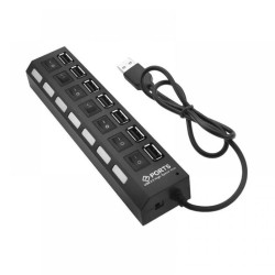 USB hub, USB 2.0, 7 θύρες, μαύρο - 12054 USB hub, USB 2.0, 7 θύρες, μαύρο - 12054