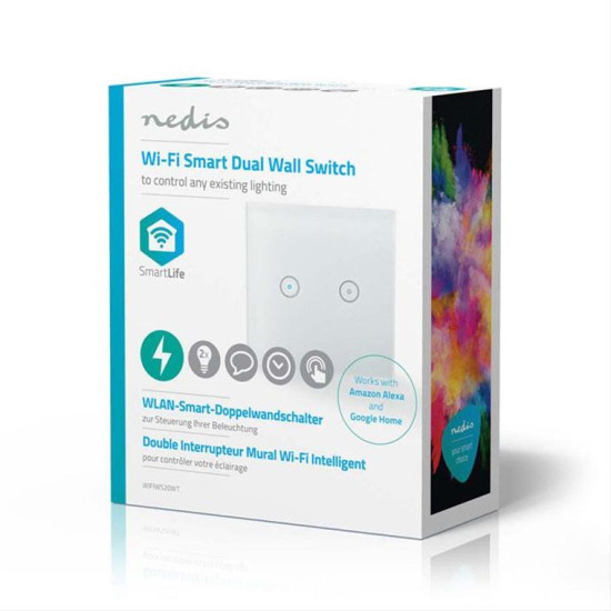 WiFi Smart Light Switch Dual NEDIS WIFIWS20WT WiFi Smart Light Switch Dual NEDIS WIFIWS20WT