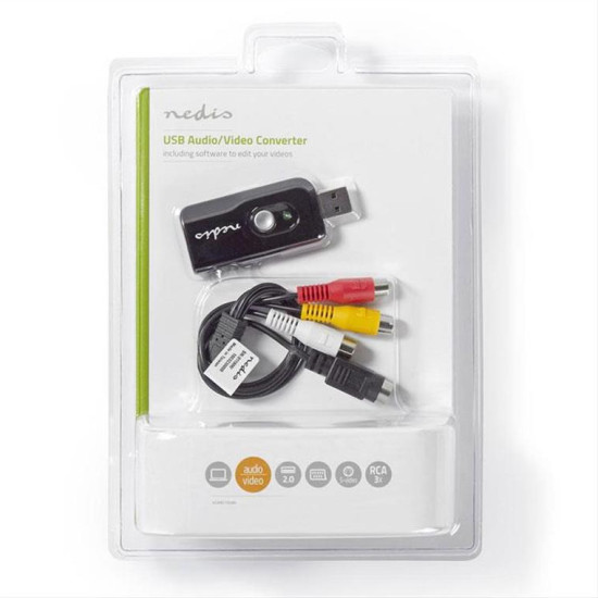 Μετατροπέας RCA/S-Video σε USB 2.0 (βίντεο grabber) NEDIS VGRRU100BK Μετατροπέας RCA/S-Video σε USB 2.0 (βίντεο grabber) NEDIS VGRRU100BK