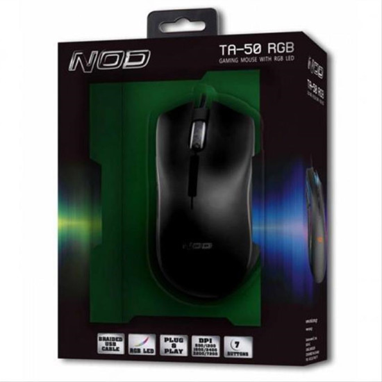 Ενσύρματο gaming ποντίκι, με RGB LED φωτισμό και ανάλυση έως 7200DPI NOD TA-50 RGB Ενσύρματο gaming ποντίκι, με RGB LED φωτισμό και ανάλυση έως 7200DPI NOD TA-50 RGB