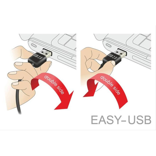 POWERTECH Καλώδιο USB 2.0 (M) σε USB 2.0 (F), Dual Easy USB, 1.5m, Black CAB-U092