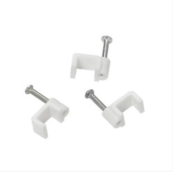 POWERTECH Ρόκα στήριξης καλωδίων, Flat, 8mm/20mm, White, 100τμχ POWERTECH Ρόκα στήριξης καλωδίων, Flat, 8mm/20mm, White, 100τμχ
