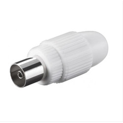 POWERTECH βύσμα PAL 9.5mm θηλυκό CAB-V010 για TV, λευκό, 5τμχ POWERTECH βύσμα PAL 9.5mm θηλυκό CAB-V010 για TV, λευκό, 5τμχ