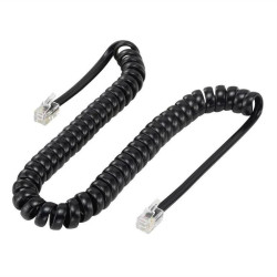 POWERTECH Καλώδιο Τηλεφώνου RJ10 4P4C, Spiral, 2m, Black