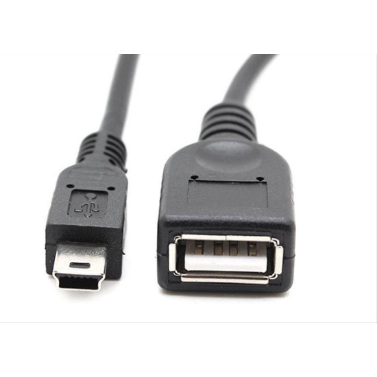 VCOM Καλώδιο CAB-020 USB 2.0 female σε USB Mini, 0.20m, Black