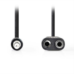Καλώδιο 3,5mm Stereo αρσ. - 2 x 3,5mm Stereo θηλ., 0.2m NEDIS CAGP22100BK02 Καλώδιο 3,5mm Stereo αρσ. - 2 x 3,5mm Stereo θηλ., 0.2m NEDIS CAGP22100BK02