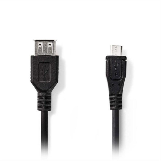 Αντάπτορας / Καλώδιο USB 2.0 θηλ. - USB micro B αρσ. NEDIS CCGP60570BK02