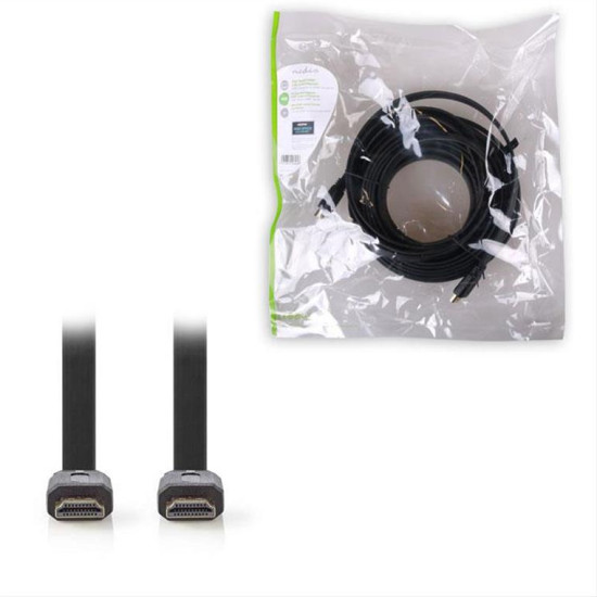 FLAT Καλώδιο HDMI υψηλής ταχύτητας με Εthernet, 10m.