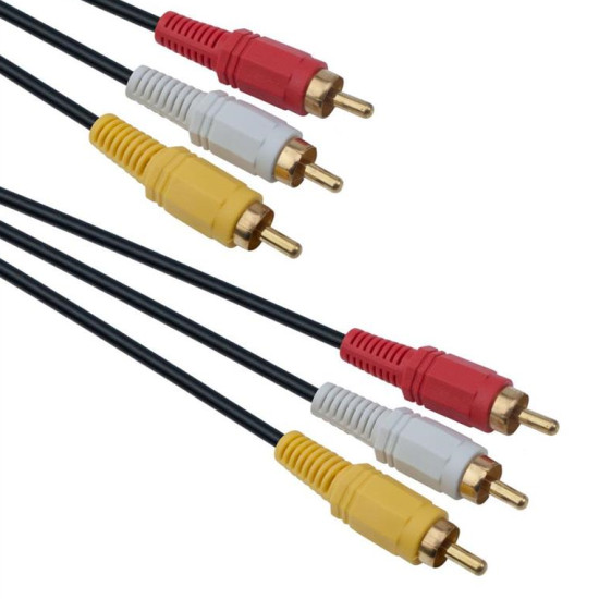 Καλώδιο DeTech 3xRCA Μ/Μ, High Quality, 3m - 18119