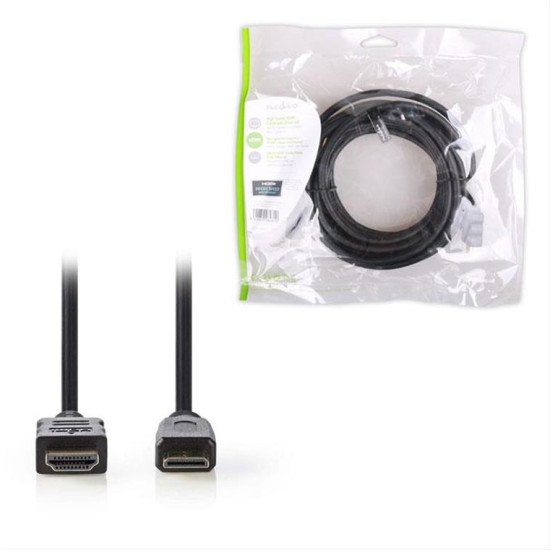 Καλώδιο High speed HDMI mini αρσ. - HDMI αρσ. με επίχρυσες επαφές, 5m.