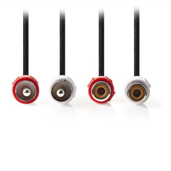 Καλώδιο προέκτασης stereo 2x RCA, μαύρο, 2m.