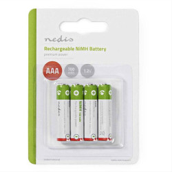 Επαναφορτιζόμενη μπαταρία ΑΑΑ Νi-MH 700 mAh 1.2V Ready to use σε blister 4 μπαταριών.