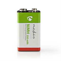 Επαναφορτιζόμενη μπαταρία 9V NiMH 250mAH, σε blister 1 μπαταρίας.