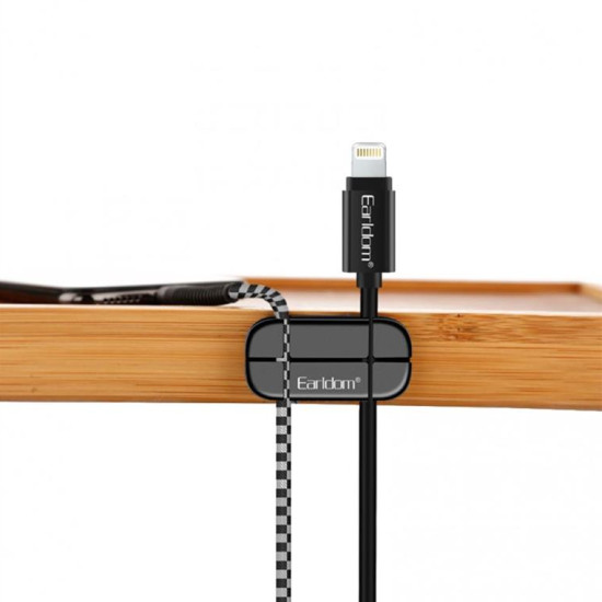 Organizer Earldom Cable Cable Clip, Μαυρο - 14957
