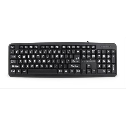 Esperanza USB Keyboard EK129 Wired ΜΕ ΜΕΓΑΛΑ ΓΡΑΜΜΑΤΑ ΓΙΑ ΗΛΙΚΙΩΜΕΝΟΥΣ