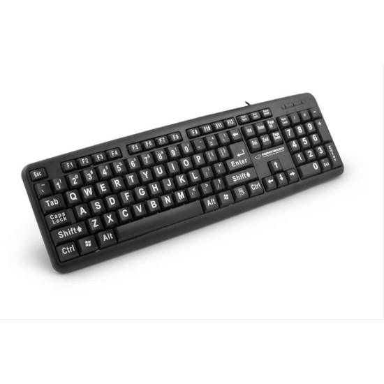 Esperanza USB Keyboard EK129 Wired ΜΕ ΜΕΓΑΛΑ ΓΡΑΜΜΑΤΑ ΓΙΑ ΗΛΙΚΙΩΜΕΝΟΥΣ