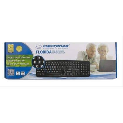 Esperanza USB Keyboard EK129 Wired ΜΕ ΜΕΓΑΛΑ ΓΡΑΜΜΑΤΑ ΓΙΑ ΗΛΙΚΙΩΜΕΝΟΥΣ