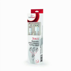 Gembird USB magnetic cable 3 in 1 / 1m / silver CC-USB2-AMLM31-1M Gembird USB magnetic cable 3 in 1 / 1m / silver CC-USB2-AMLM31-1M