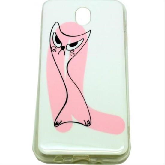Drawing TPU case Pink Cat for Samsung J7 2017 J730 GSM032054