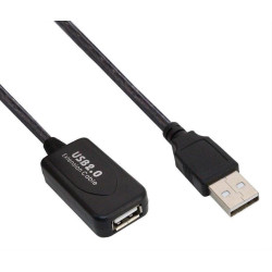 POWERTECH καλώδιο USB 2.0 σε USB female με ενισχυτή, 15m, Black CAB-U054 POWERTECH καλώδιο USB 2.0 σε USB female με ενισχυτή, 15m, Black CAB-U054