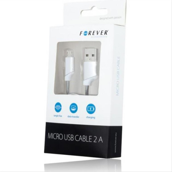 Forever Metal micro USB cable silver T_0015067