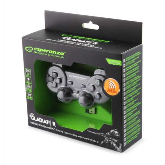 Esperanza GAMEPAD WIRELESS 2.4GH PS3/PC GLADIATOR ασύρματο gamepad EGG108K