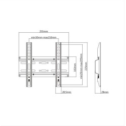 BRATECK Επιτοίχια Βάση για Monitor 23" - 42", 35kg KL25-22F
