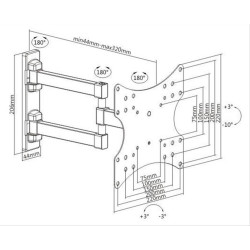 BRATECK Επιτοίχια Βάση Διπλού Βραχίονα για Monitor 23" - 42", 20kg BRATECK Επιτοίχια Βάση Διπλού Βραχίονα για Monitor 23" - 42", 20kg