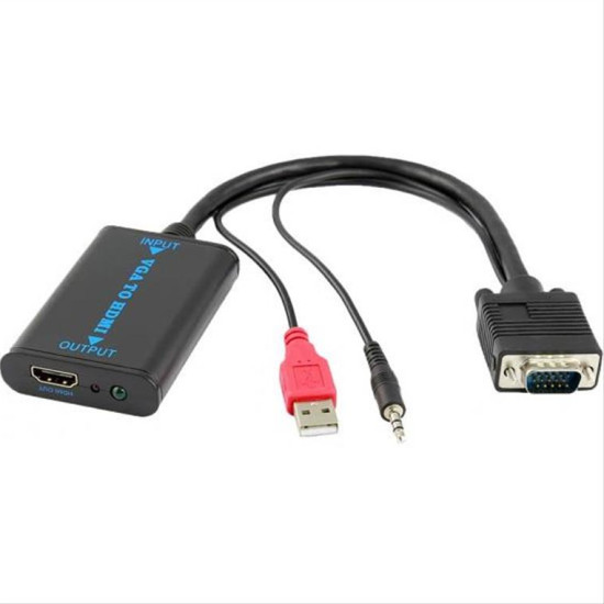 POWERTECH Μετατροπέας από VGA-USB-3.5mm audio jack σε HDMI 1.4V, 0.20cm CAB-H070