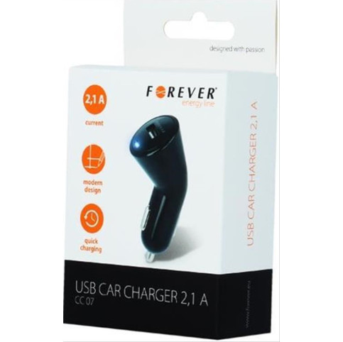 Forever car charger CC-07 2.1 A USB black