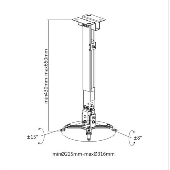 Brateck universal βάση για projectors οροφής και τοίχου