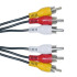 Powertech Καλώδιο 3 x RCA Male / 3 x RCA Male (red, white, yellow) - 1.5m (CAB-R004)