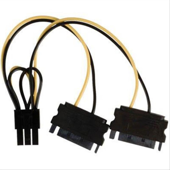 Καλώδιο-splitter τροφοδοσίας PCI Express 6-pin σε 2x SATA 15 pin, 0.15m VLCP 74205V 0.15