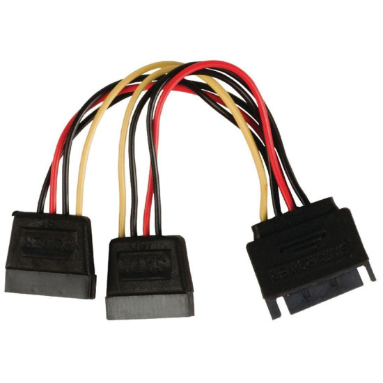 Powertech sata power 15pin male / 2x 15pin fimale 15pin (CAB-W012)