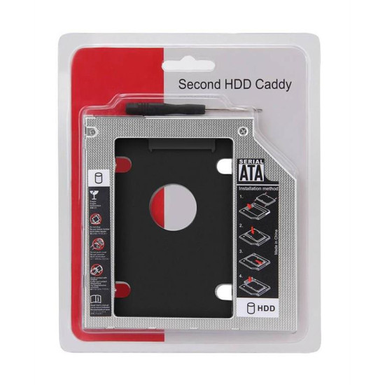 Θήκη σκληρού δίσκου HDD & SSD 2.5" PT-242, SATA, με ύψος 12.7mm