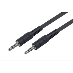 Powertech καλώδιο Jack stereo σε Jack stereo 3.5mm - 1.5m - Nickel - BLACK (CAB-J001)