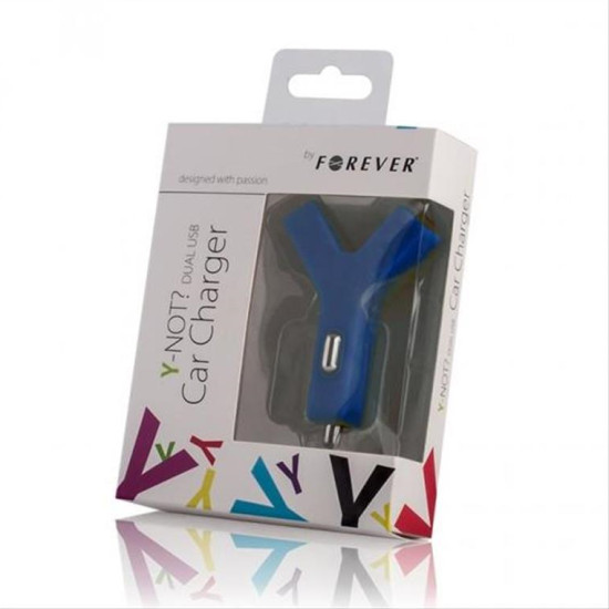 Forever Car charger dual USB Y-not dark blue