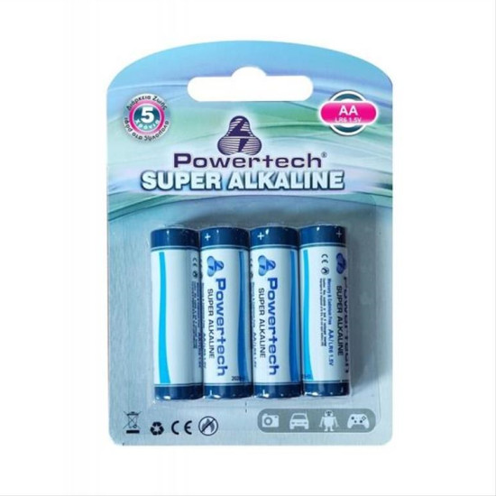 Powertech SUPER Αλκαλικές μπα.AA (LR6)(pt-158) - 4 τεμαχίων Powertech SUPER Αλκαλικές μπα.AA (LR6)(pt-158) - 4 τεμαχίων