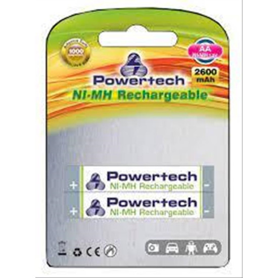 Powertech Επαναφορτιζόμενη 1000mAh - AAΑ (R03) - 2 τεμαχίων PT-159