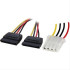 CABLE 4WORLD MOLEX->SATA M/F 15CM