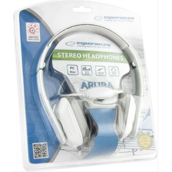 ESPERANZA STEREO AUDIO HEADPHONES ARUBA WHITE EH143W