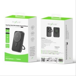 Rixus RXPB71B MagSafe Powerbank 10000mAh With Foldable Stand Black Rixus RXPB71B MagSafe Powerbank 10000mAh With Foldable Stand Black
