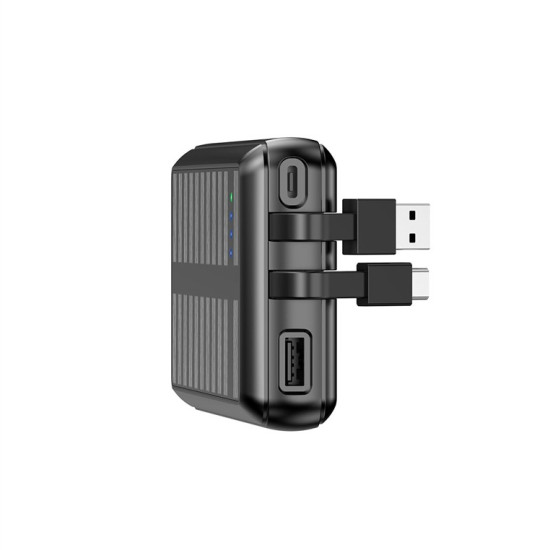 Rixus RXPB47 Solar Powerbank 20000 mAh With Built-in Cables Black