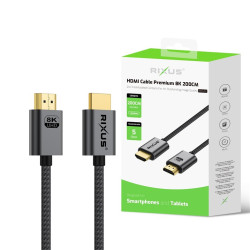 Rixus RXHU12 HDMI Cable Premium 8K 2m Space Gray Rixus RXHU12 HDMI Cable Premium 8K 2m Space Gray