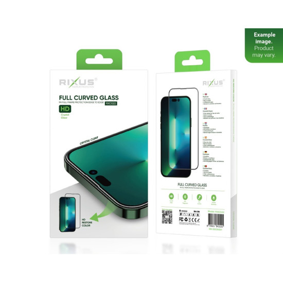 Rixus Clear HD Full Curved Edge Tempered Glass For Apple iPhone 15 Pro