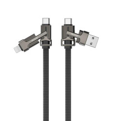 Rixus RXUC41 Flat Braided Multi Cable 100CM Black Rixus RXUC41 Flat Braided Multi Cable 100CM Black